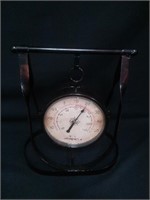 Hanging Metal Cafe de la Tour Clock/Thermometer