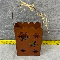 Metal Christmas Bag Candle Holder