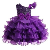 Size 6-7Years Girls Pageant Party Dress Ruffle