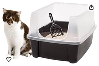 IRIS USA Open Top Cat Litter Tray with Scoop and