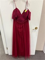 Bridesmaid Dress - Claret Lace. SIZE 14