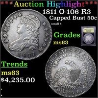 *Highlight* 1811 O-106 R3 Capped Bust 50c Graded S