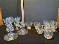 Crystal etched glass lot