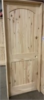 24" LH 2 Panel Knotty Pine Arch Top Interior Door