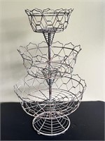 3-Tier Metal 30-inch Decorative Basket
