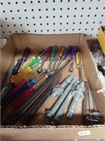 Box Lot of Tools-Nut Drivers, Chisels, etc