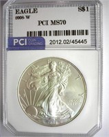 2008-W Silver Eagle PCI MS-70 LISTS FOR $115
