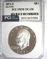 1971-S Silver Ike PCI PR-70 DCAM LISTS FOR $525