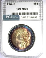 1885-O Morgan PCI MS-67 Lots Of Rim Color