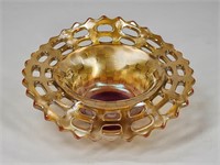 CARNIVAL GLASS BASKET WEAVE