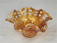 CARNIVAL GLASS BASKET WEAVE