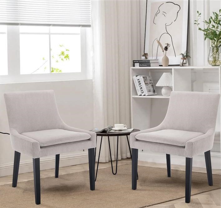 COLAMY Modern Dining Chairs Set of 2- Beige