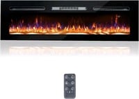 Open Box Bizhomart 60 Electric Fireplace, Recessed