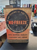 Vintage no freeze antifreeze metal container