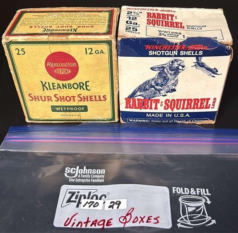 2 Vintage Ammo Boxes - Winchester Western &