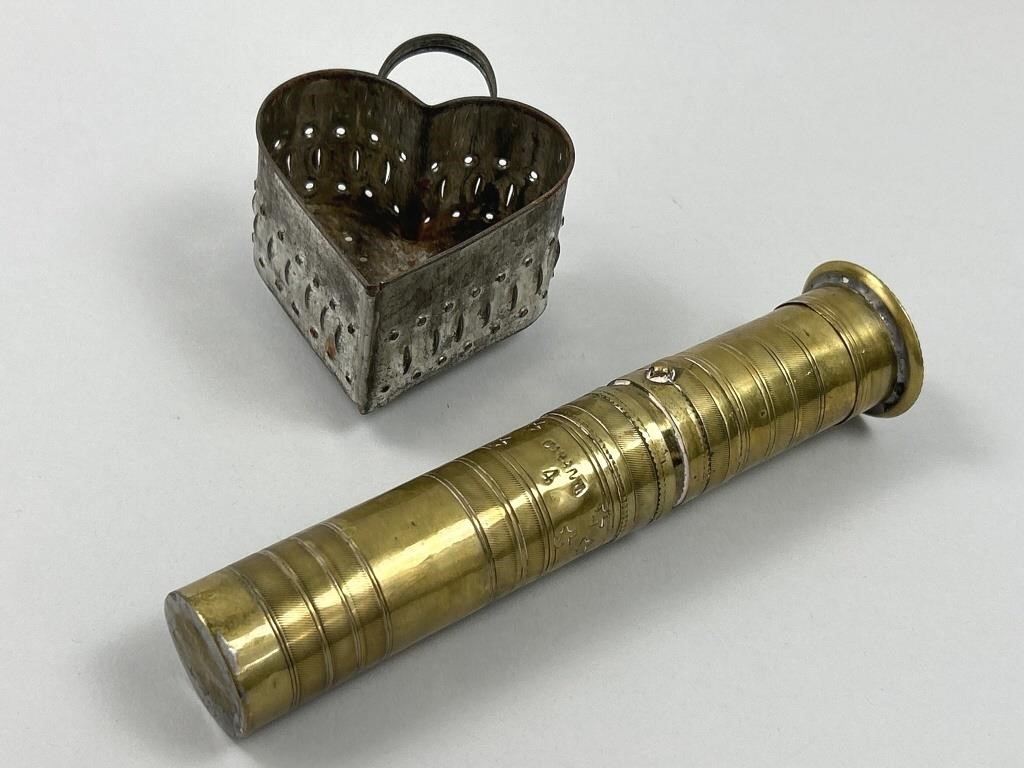 Garanti Brass Grinder & Tin Heart Mold.