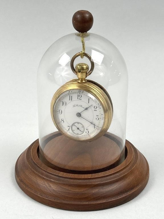 19th C The Rail Roader Gold Pocket Watch.