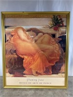Flaming June framed poster, dimensions are 29 x