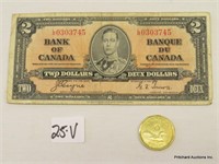 1937 Canadian Two Dollar Bill