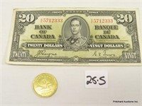 1937 Canadian Twenty Dollar Bill