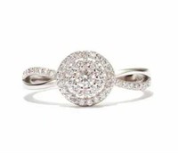 DARLING 2CT CZ HALO STYLE STERLING RING