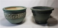 9" dia. Heavy glazed pots