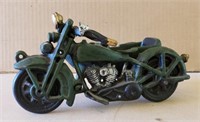 CAST IRON MOTORCYCLE w SIDECAR...8"