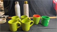 Coffee cups, koozie, water bottles