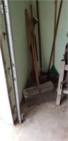 Tools & rakes, snow shovel