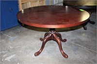(1) Wooden Dinner Table w/Leaf, (1) Round Table,