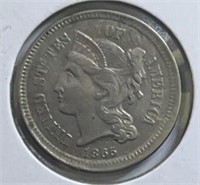 1865 3Cent Nickel UNC