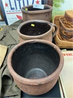 (3) Pieces Redware Pottery
