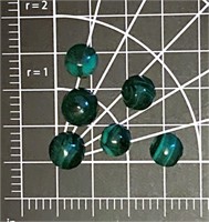 Round Malachite Cabochons (#6 Total)