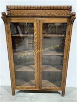 Glass Door Oak Cabinet