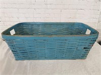 Wooden Woven Basket - Large - Painted Blue
