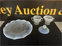 Vintage Fenton Moonstone Hobnail Dishes