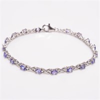 $320 Silver Tanzanite(3.3ct) Bracelet