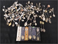 Vintage souvenir spoons lot, 40+ spoons.