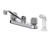 2 Handle Kitchen Faucet w/Sprayer-Chrome