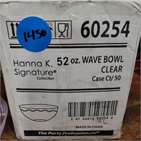 Case of 50 Clear Plastic Wave Bowls