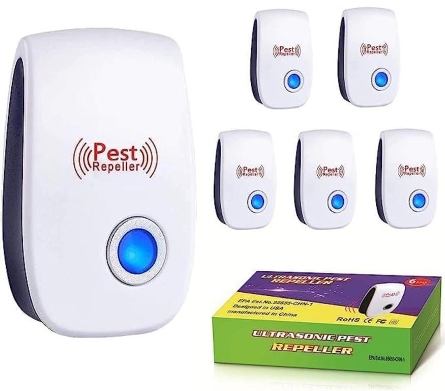 New 6-pack Ultrasonic Pest Repeller, Indoor