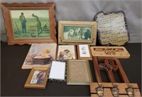 Lot of Wood Decor & Picture Frames