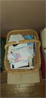 Basket of miscellaneous cards and box of gift