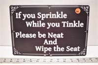 Novelty metal sign 12"W x 8"H - Sprinkle tinkle