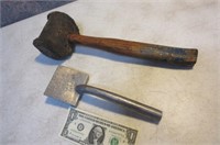 Antique Mallet & Metal hand tools