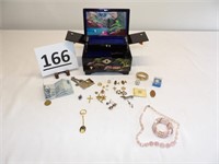 Oriental Jewelry Box & Jewelry