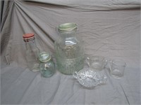 Lot Of Various Assorted Decorative Glass Jars