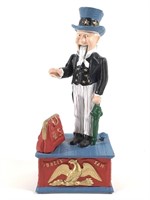 Newer Uncle Sam Painted Cast Iron Coin Bank