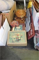 One Lot with Carved Wooden Turtle & Wooden Items