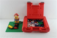 Vtg. RED LEGOS Travel Case & Windmill Set